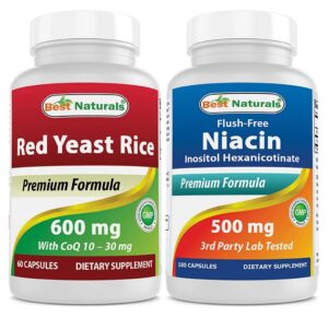 Frasco de arroz de levadura roja Best Naturals COQ10 niacina