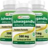 Frascos de Best Naturals Ashwagandha 500 mg paquete triple