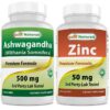 Best Naturals ashwagandha y zinc frasco