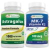 Version 1.0.0 Best Naturals Astrágalo 1000 mg y vitamina K2 MK7 con D3 botella