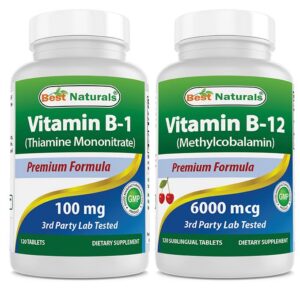 Frente del frasco Best Naturals B1 B12