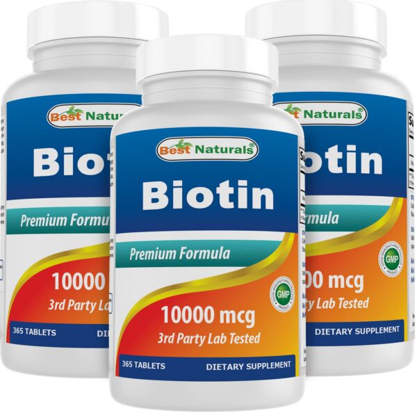 Version 1.0.0 Botellas Best Naturals Biotina 10000 mcg 3 pack