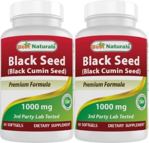 Cápsulas de Best Naturals Black Seed Oil frente