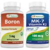 Frasco de Boro 5 mg MK-7 Vitamina K2 frontal