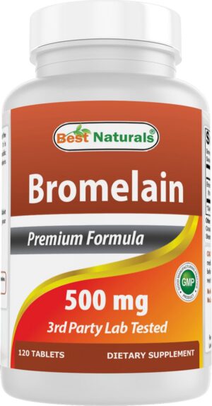 Frasco de bromelina Best Naturals frontal