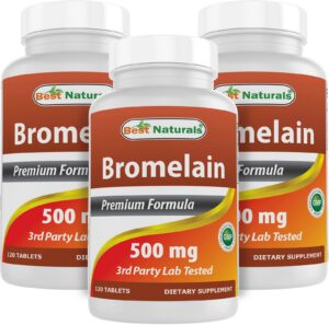 Version 1.0.0 Frontal de la botella Best Naturals Bromelain 500 mg