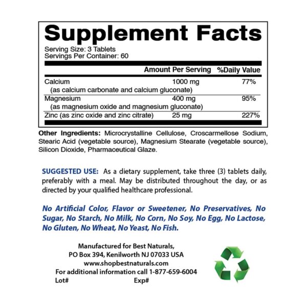 Etiqueta frontal Cal MAG ZINC COQ10