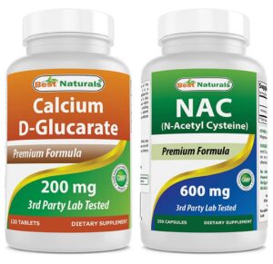 Frasco de Best Naturals Calcium D-Glucarato 200 mg