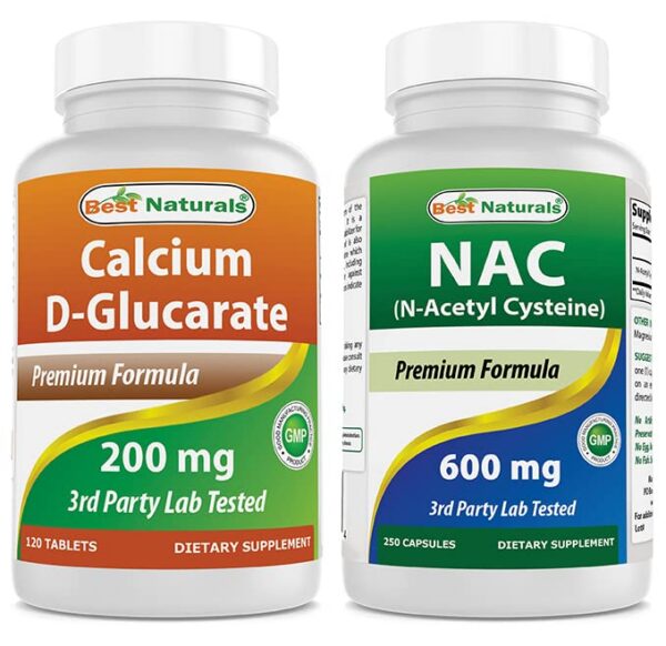 Frasco de Best Naturals Calcium D-Glucarato 200 mg