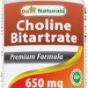 Frasco de Best Naturals Colina Bitartrato 650 mg