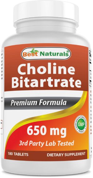 Frasco de Best Naturals Colina Bitartrato 650 mg
