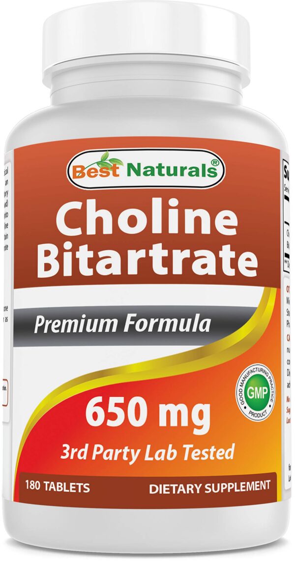 Frasco de Best Naturals Colina Bitartrato 650 mg