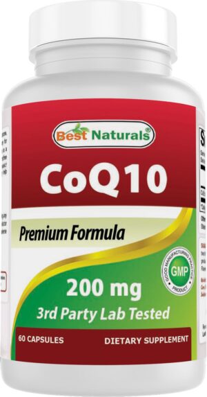 Version 1.0.0 Frente de la botella Best Naturals CoQ10 200 mg