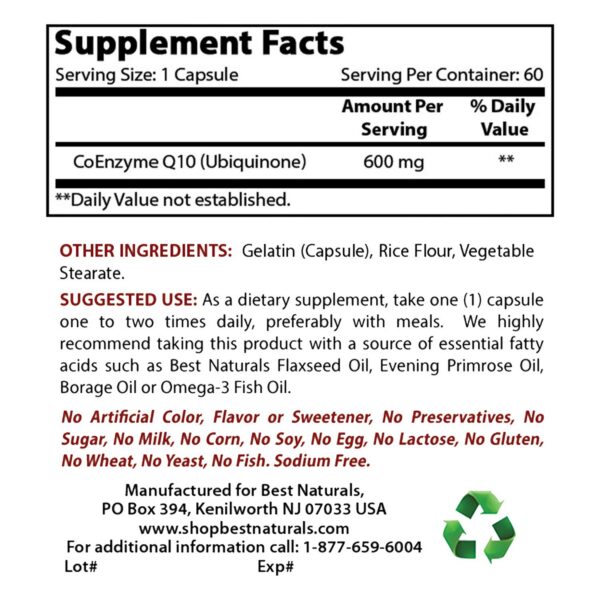 Capsulas de COQ10 en frasco