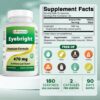 Etiqueta y frasco de Eyebright 470 mg