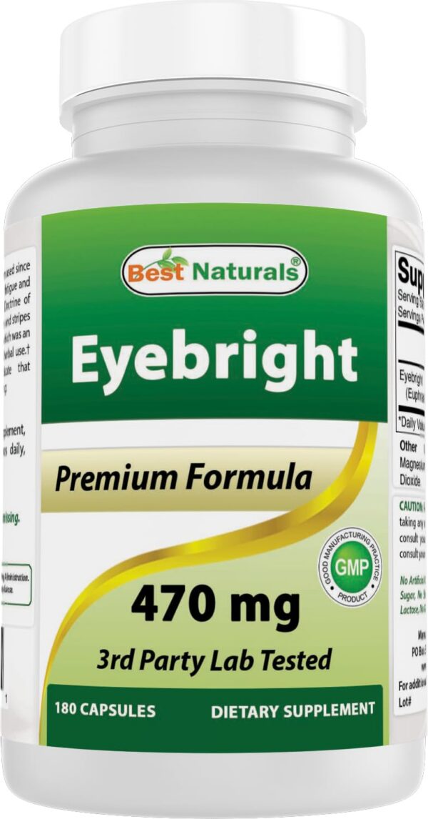 Frasco de Best Naturals Eyebright 470 mg cápsulas