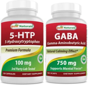 Frente de la etiqueta Best Naturals 5-HTP/GABA