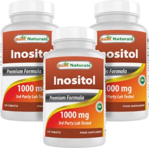 Best Naturals Inositol 1000mg 120 tabletas botella