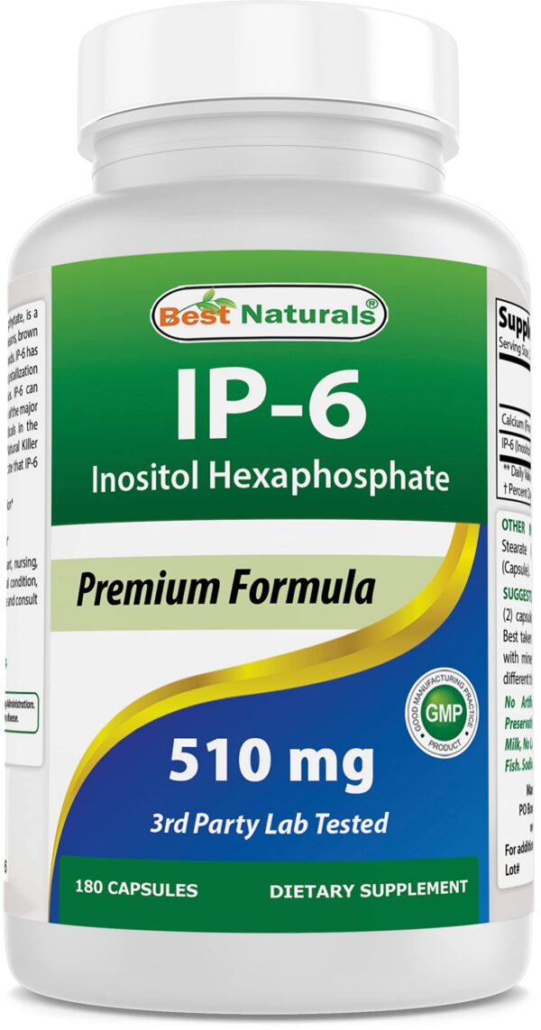 Best Naturals IP-6 suplemento cápsulas 510 mg para salud