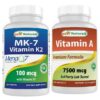 Frente de la botella Best Naturals K2 MK7 con D3 y Vitamina A