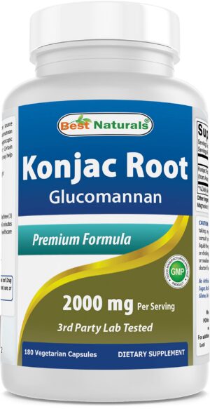 Frasco de Best Naturals Konjac Root 2000mg