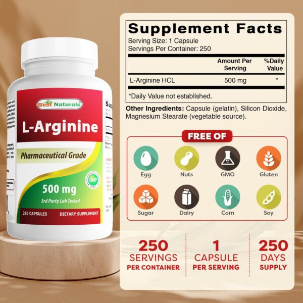 Frasco de L-Arginina 500 mg