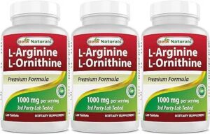 Frasco de Best Naturals L-Arginina L-ornitina 1000 mg