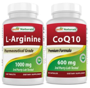 Frente de la botella Best Naturals L-Arginina CoQ10