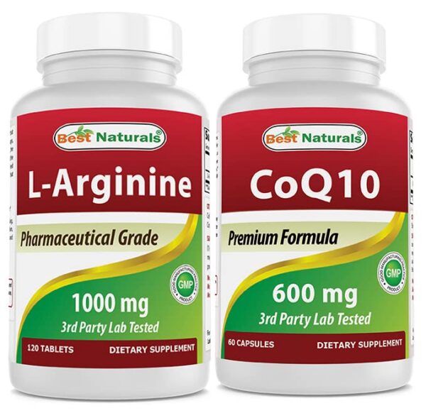 Frente de la botella Best Naturals L-Arginina CoQ10
