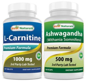 Frente de Best Naturals L-Carnitine 1000 mg y Ashwagandha