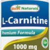 Frente de la botella Best Naturals L-Carnitina 1000 mg