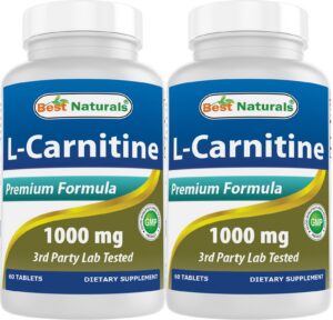 Frasco con etiqueta Best Naturals L-Carnitine
