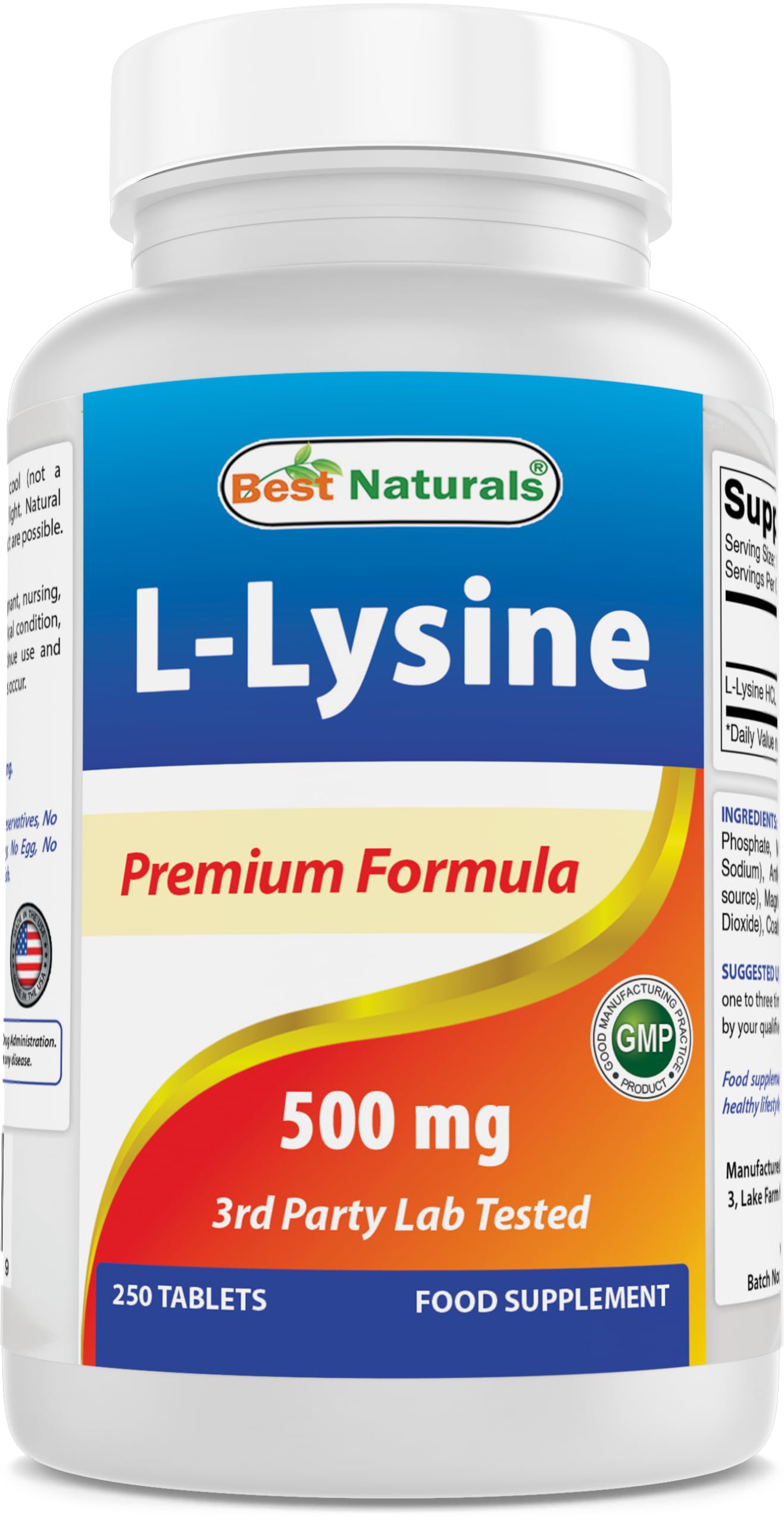 L-Lysine, 500 mg
