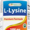 Frente de la botella Best Naturals L-Lysine 1000 mg