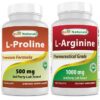 Frasco Best Naturals L-prolina y L-arginina