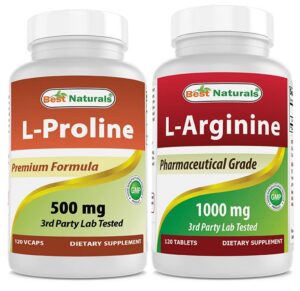 Frasco Best Naturals L-prolina y L-arginina