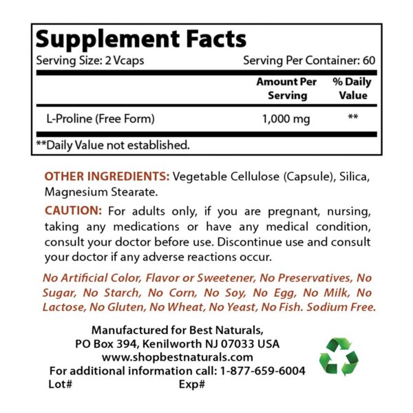 Detalle de tabletas Best Naturals