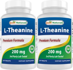 Version 1.0.0 Best Naturals L-Theanine frasco frente