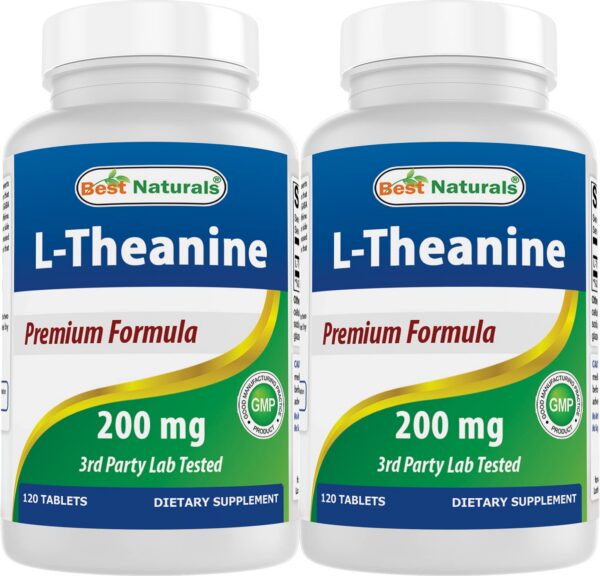 Version 1.0.0 Best Naturals L-Theanine frasco frente