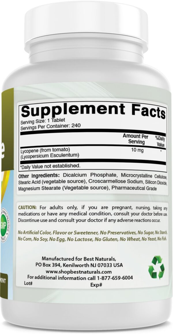 Frasco de licopeno Best Naturals