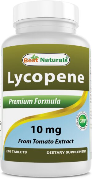 Frasco de licopeno Best Naturals 10 mg