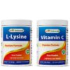 Frasco Best Naturals Lysine Powder con Vitamina C – frontal