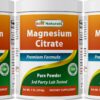 Polvo de citrato de magnesio en frasco