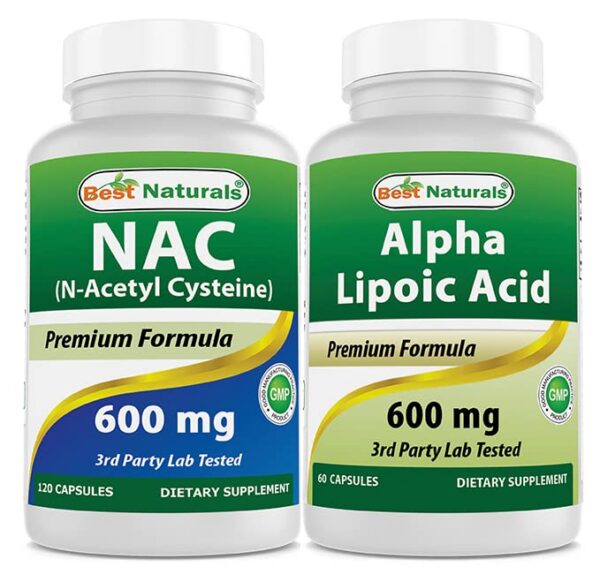 Etiqueta frontal de NAC y Ácido Alfa Lipoico