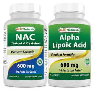 Frente de Best Naturals NAC 600 mg y Alpha Lipoic Acid 600 mg