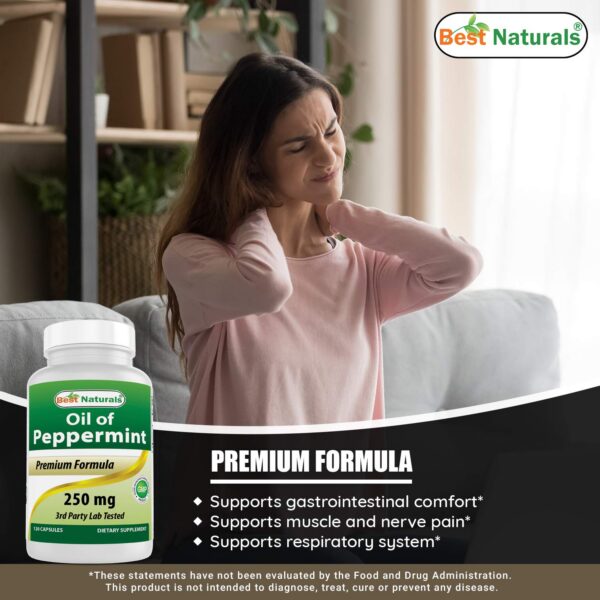 Frasco de 120 cápsulas Best Naturals Aceite de Menta