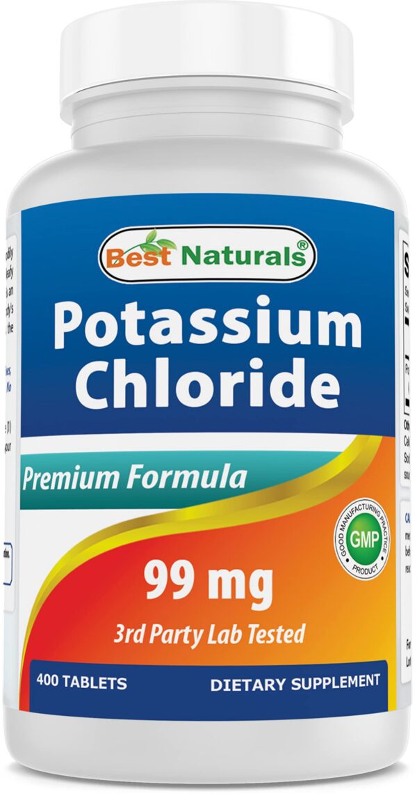 Botella de tabletas Best Naturals Potassium Chloride 99 mg