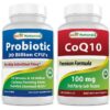 Frasco de Best Naturals Probiotico 10 cepas 30 mil millones CFU COQ10 100 mg