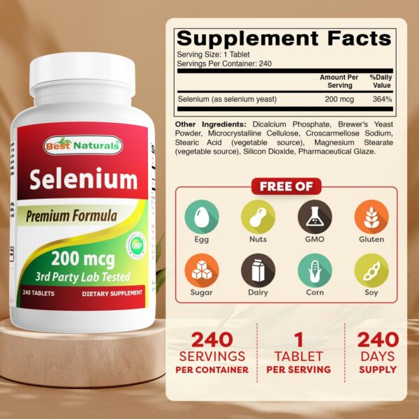 Etiqueta del producto Best Naturals Selenium