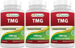 Frasco de Best Naturals TMG 1000 mg cápsulas
